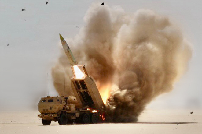 M142 High Mobility Artillery Rocket Systems (HIMARS) conduct live-fire missions during Operation Epic Fury in the U.S. Central Command area of responsibility. (U.S. Army Photo)